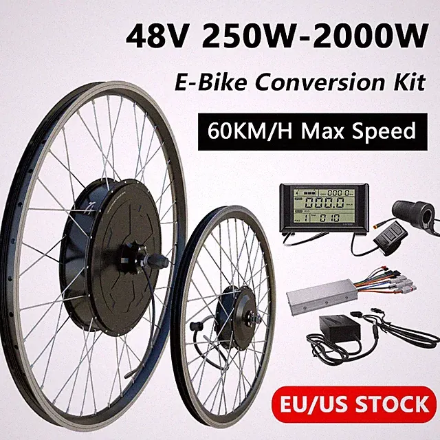 48V 250-2000W MTB Electric Bike Front/Rear Brushless Motor Wheel Waterproof Plug