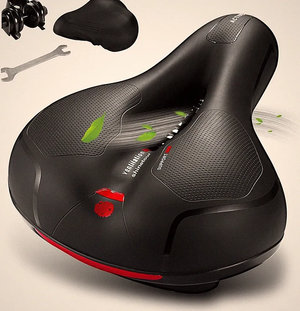 Extra Wide Big Bum Bike Bicycle Saddle Seat Gel Cushion Sporty Soft Comfort Pad