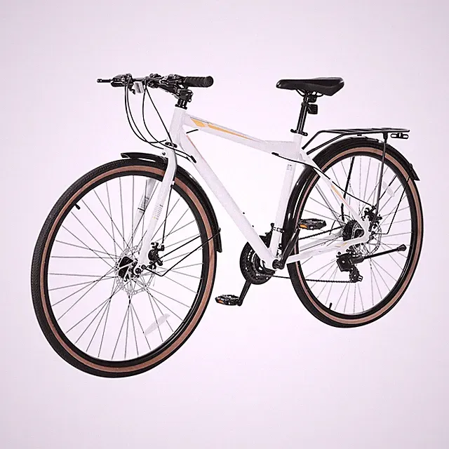 Lightweight Aluminum Frame Hybrid Bike, 700c Wheels, 24 - Speed, Dual Brakes