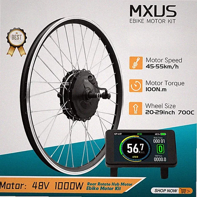 Mountain Electric Bicycle High Speed Brushless Gear Rear Rotate Motor 48V 1000W
